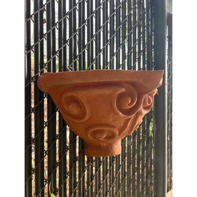Terracotta Wall Pocket Vase Giglio For Sale - Image 4 of 6