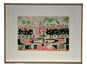 Thérèse Hummel, Place Des Vosges, 20th Century, Watercolor