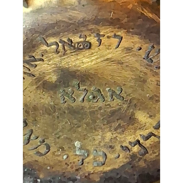 Museum-Grade Kabbalistic Assemblage: 18thC Inscribed Healing Mortar, Agla Amulet Tray & Travel Shabbat Candlesticks For Sale - Image 16 of 18