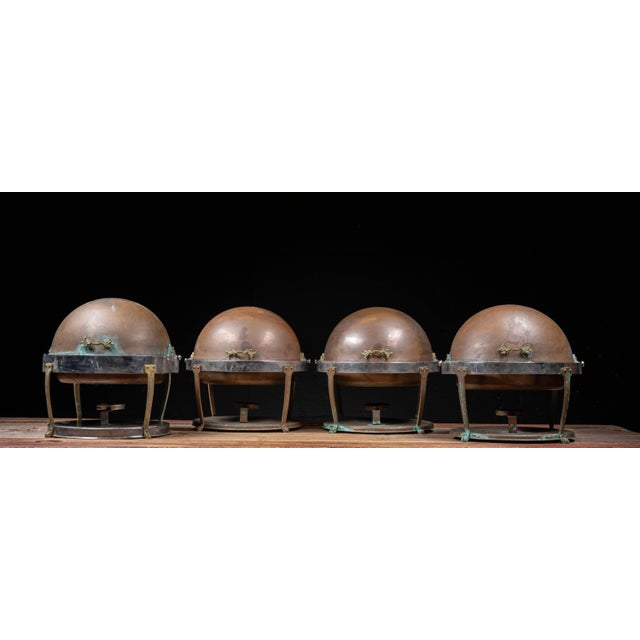 Traditional Antique Copper Rolltop Chafer Servers - Set of Four For Sale - Image 3 of 18