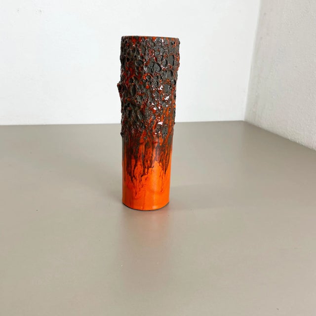Fat lava art vase, heavy Brutalist glaze Producer: Otto Ceramic, Germany Decade: 1970s This original vintage vase was...
