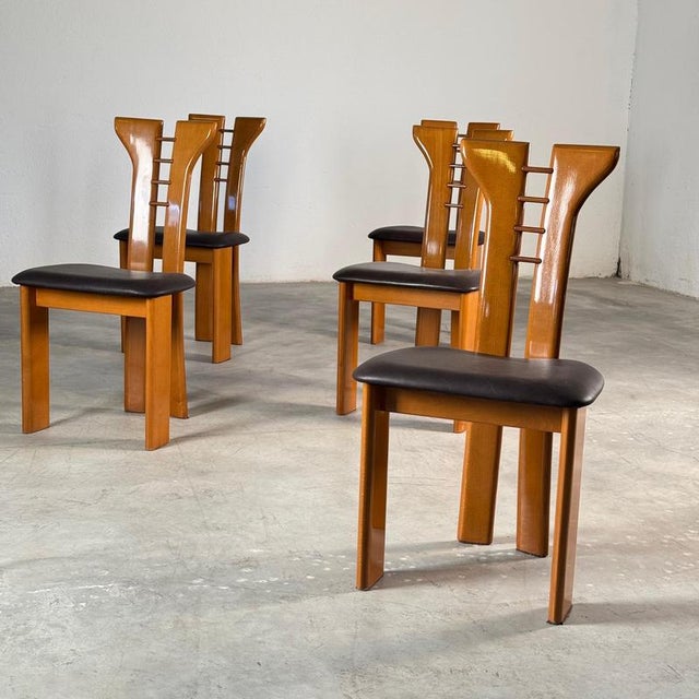 Brown Dining Chairs attributed to Pierre Cardin for Rimaldi, Late 1970s, Set of 6 For Sale - Image 8 of 18