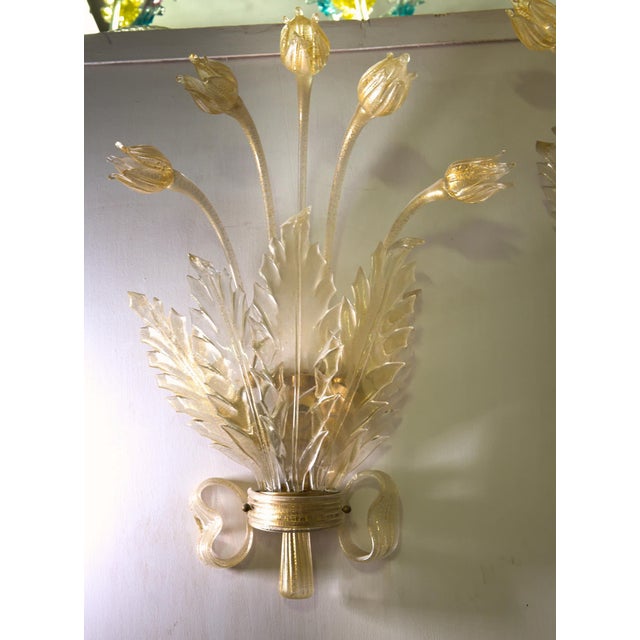 Vintage Lamps in Murano Glass with Gold Leaf, 1930s, Set of 2 For Sale - Image 14 of 18