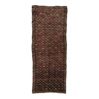 1960's Vintage Turkish Kars Wool Rug- 5′ × 12′4″ For Sale