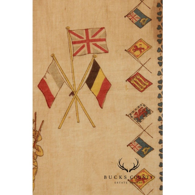 Early 1900s World War I Era Framed Handkerchief For Sale - Image 10 of 11