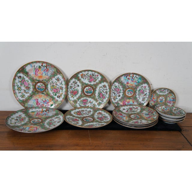 Antique 32 Piece 19th Century Chinese Export Mandarin Famille Rose Porcelain China For Sale - Image 9 of 12
