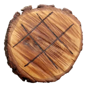 Vintage Rustic Wood Slice Tic Tac Toe Board