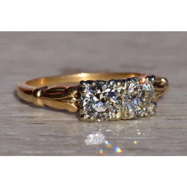 Metal The Lyndale: Ladies Antique Two Tone 14K Engagement Ring For Sale - Image 7 of 10