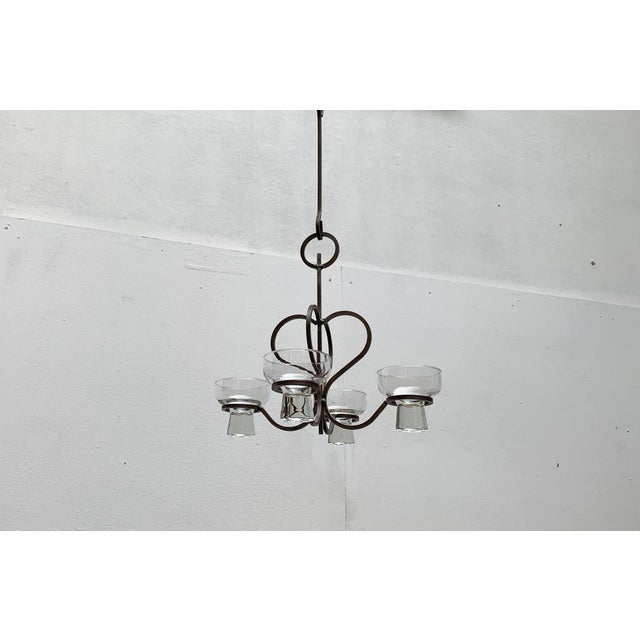 Mid-Century Danish Metal and Glass Candleholder, 1960s For Sale - Image 11 of 18