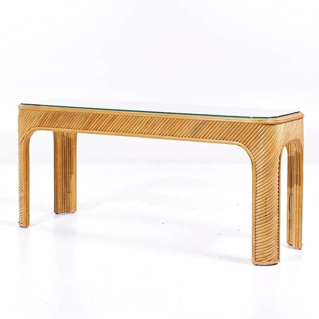 Mid-Century Modern Gabriella Crespi Style Pencil Reed Mid Century Console Table For Sale - Image 3 of 9