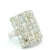 Vintage 4 Carat Diamond 18k White Gold Wide Bombe Cocktail Ring, Size 6.75 For Sale - Image 4 of 12