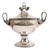 Large Empire Soup Tureen in Silver-Plated Alpaca with Handles and Swan Finials, 1920s For Sale