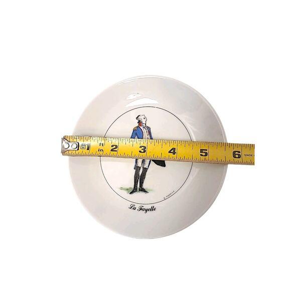 1989 Apilco Marquis De Lafayette Bernadette Frappier Saucer Plate White France For Sale - Image 9 of 10