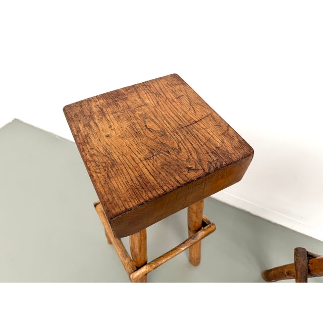 Brutalist Bar Stools, France, 1950s, Set of 2 For Sale - Image 14 of 18