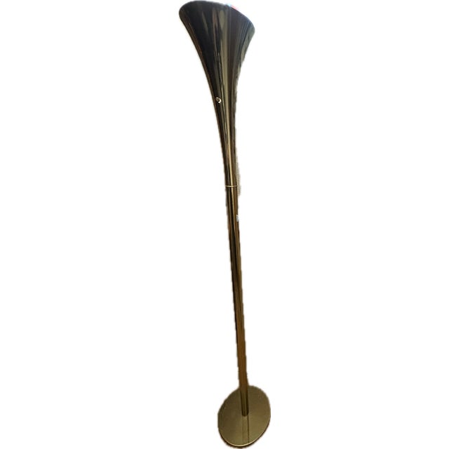 Vintage 1960s Brass Trumpet Laurel Lamp Company Mid-Century Modern Brass Trumpet Torchiere Floor Lamp For Sale - Image 9 of 18