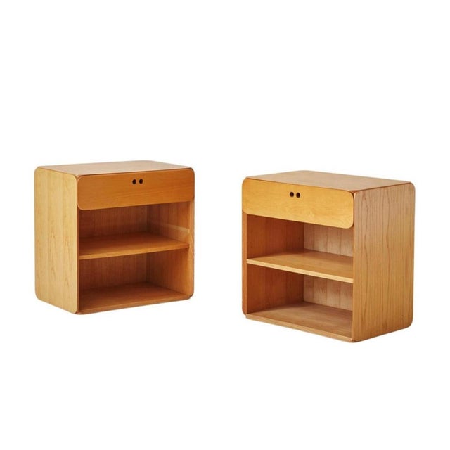 Samara Series Nightstands in Beech attributed to Derk Jan De Vries for Maisa, 1970s, Set of 2 For Sale - Image 3 of 6