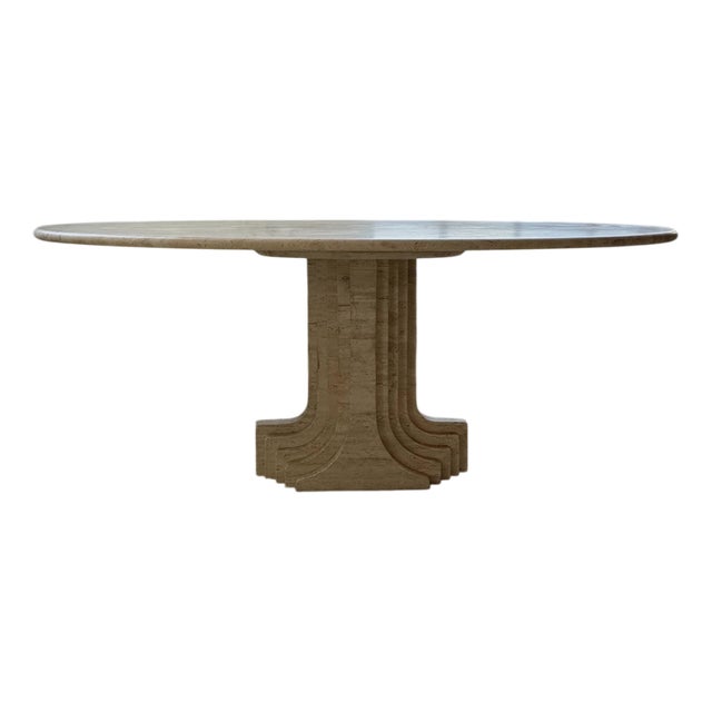 Travertine Dining Table by Afra & Tobia Scarpa, Italy, 1970 For Sale