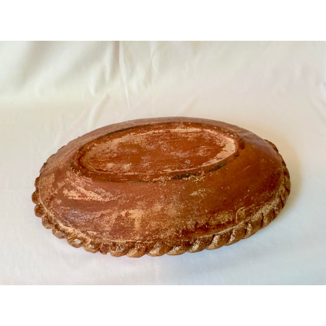 Vintage Terra Cotta Pottery Bowl With Metal Clad Fruit For Sale - Image 12 of 12