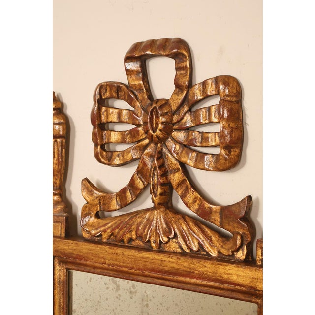 Italian Giltwood Narrow Vintage Wall Mirror Mirror For Sale - Image 11 of 18