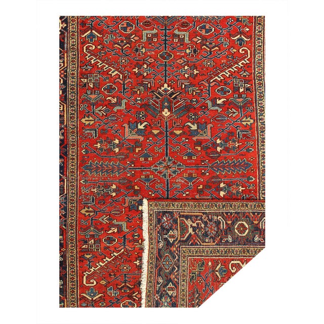 Pasargad DC Rust Antique Persian Heriz Serapi Rug For Sale - Image 4 of 5