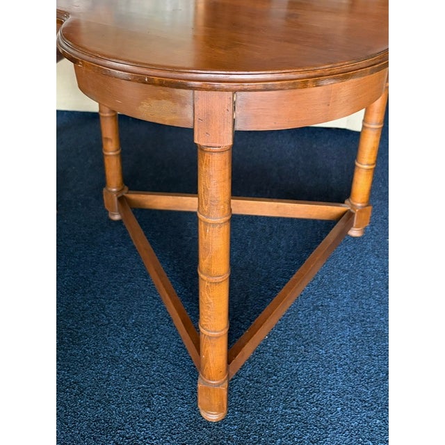 Mid Century Trefoil, Clover Leaf Side Table With Faux Bamboo Carved Legs For Sale - Image 4 of 8