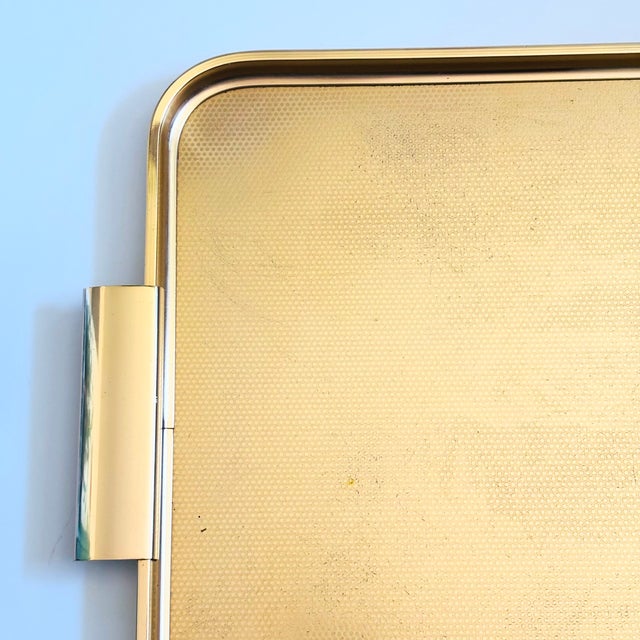 Mid 20th Century Large MCM Gold Aluminum Tray by Woodmet Limited, England For Sale - Image 5 of 14