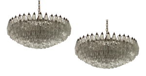 Large Murano Chandeliers in the style of Carlo Scarpa, Set of 2