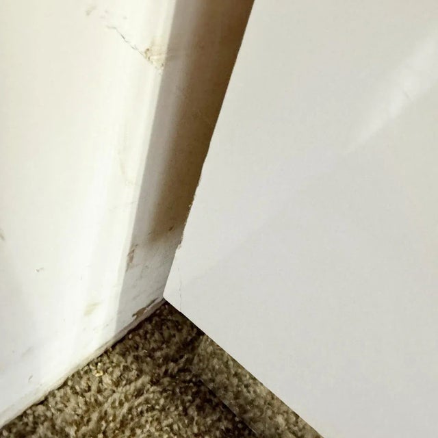 White Postmodern Oversized White Lacquer Laminate and Chrome Nightstands/Dressers For Sale - Image 8 of 10