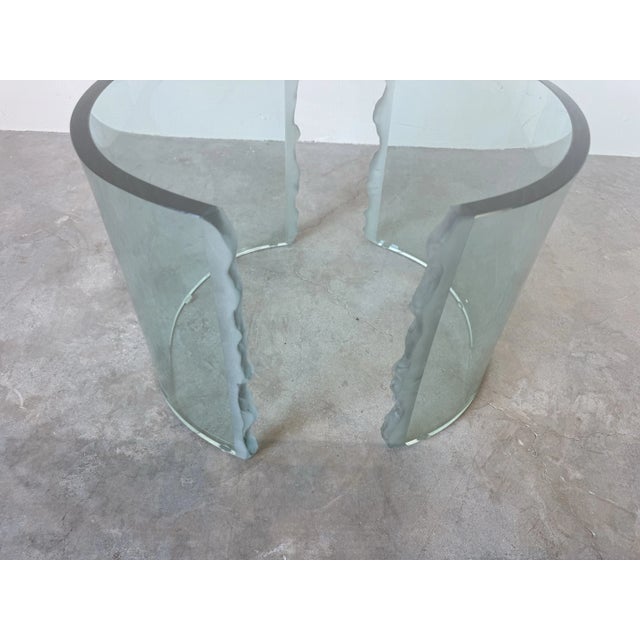 1980's Danny Lane - Style Sculptural Art Hand Carved Glass Coffee Table For Sale In Miami - Image 6 of 12