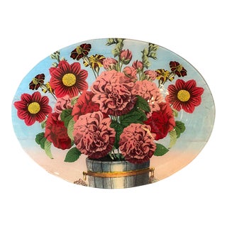 Early 21st Century John Derian Decoupage Extra Large Oval Tray, Floral For Sale