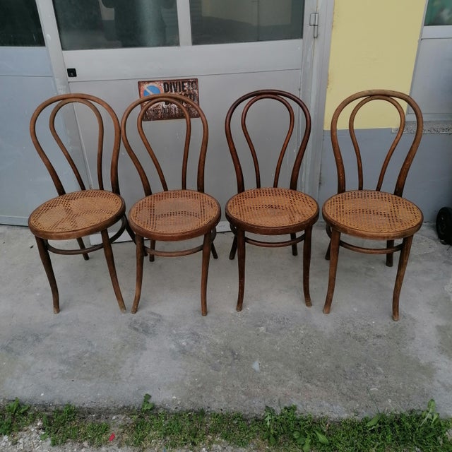 Brown Model No. 18 Chairs from Gebrüder Thonet and Wackerlin & C., 1980s, Set of 7 For Sale - Image 8 of 18