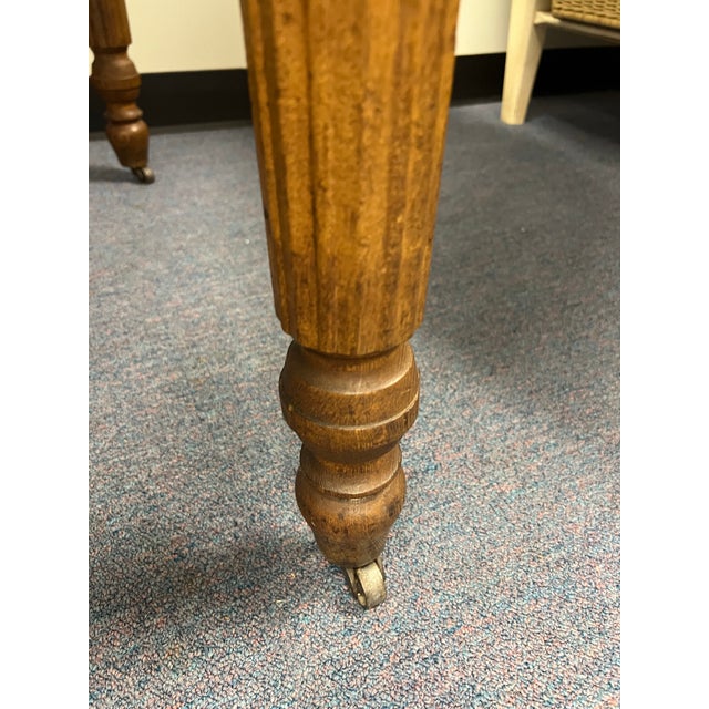 Antique Late 19th Century Chestnut Drop Leaf Extension Dining Table For Sale - Image 10 of 10