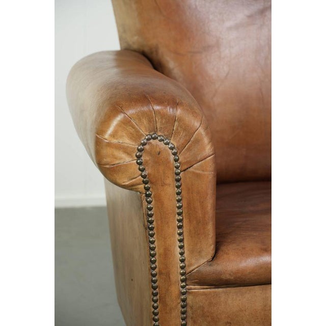 Antique English Sheepskin Armchair For Sale - Image 11 of 14