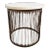 White Marble & Iron Stripe Base Entry Table For Sale
