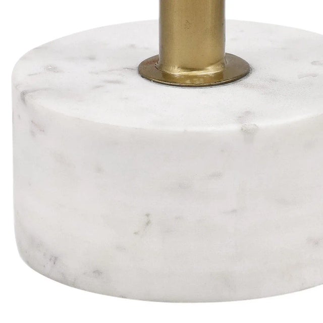 Contemporary Small White Marble Side Table For Sale - Image 3 of 8