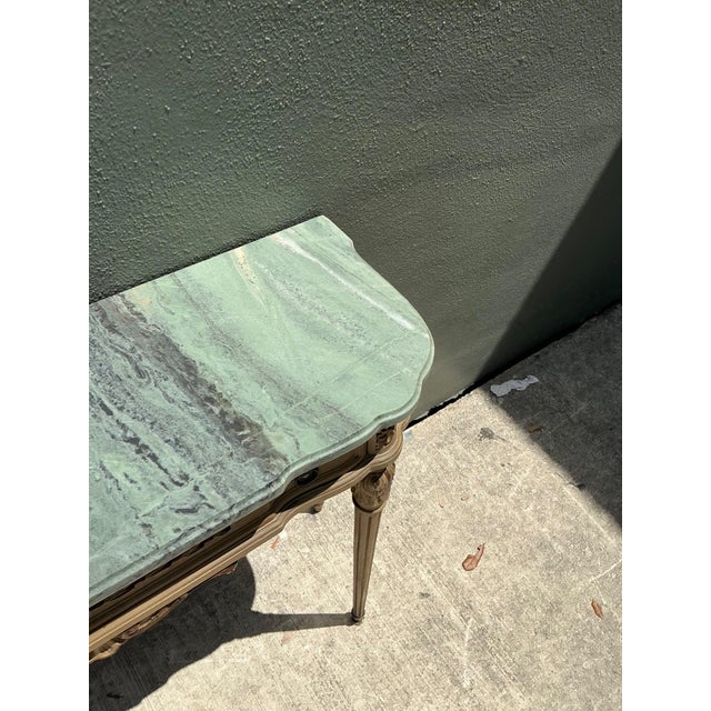Vintage Marble Top Carved Console Wall Table For Sale - Image 11 of 15
