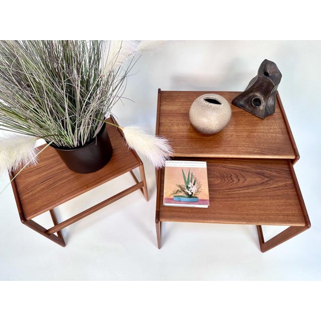 Wood Nesting Tables in Teak by Arne Hovmand-Olsen for Mogens Kold, Denmark, 1960s, Set of 3 For Sale - Image 7 of 18