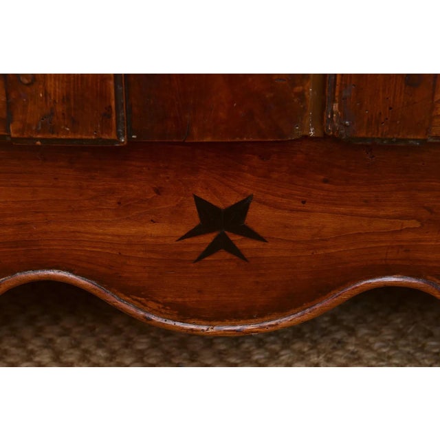 Antique Two-Door French Provincial Sideboard With Maltese Cross Inlay For Sale - Image 9 of 12