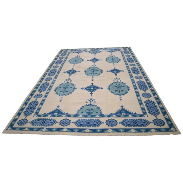 Art Deco Vintage Chinese Art Deco Hand Knotted Wool Rug, 10'9x16'9 For Sale - Image 3 of 6