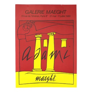 Lithographic Poster for the Exhibition at the Maeght Gallery from Valerio Adami, 1980s For Sale