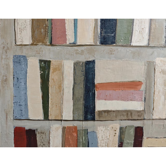 2020s “Retour À La Lecture,” Contemporary Abstract Library Oil Painting Framed by Sophie Dumont For Sale - Image 5 of 10