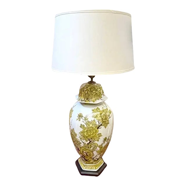 Mid 20th Century Mid Century Modern Attributed to Marbro Lamp Company Chinoiserie Porcelain Ginger Jar Lamp With Imari Design For Sale
