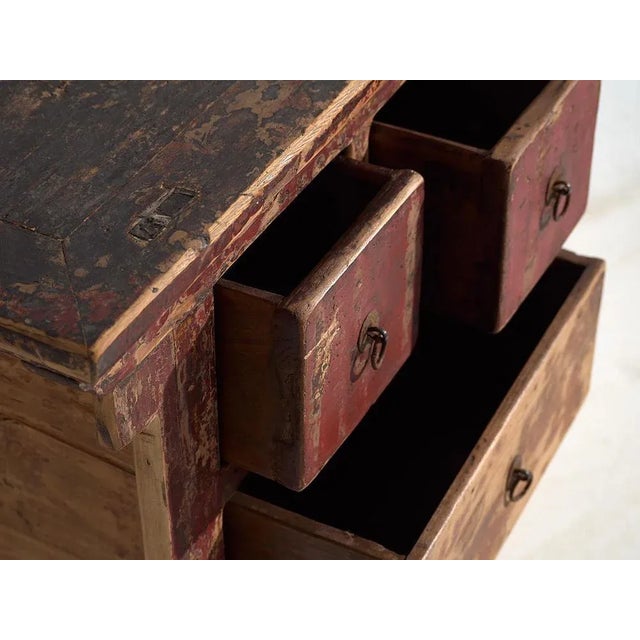 Antique Oriental Cabinet with Red Patina, 1900 For Sale - Image 6 of 18