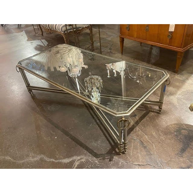 Early 21st Century French Jansen Manner Steel Coffee Table For Sale - Image 5 of 8