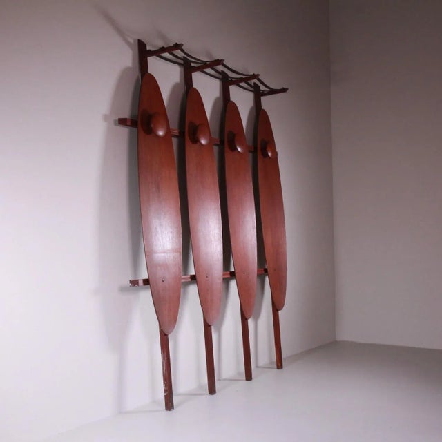 Mid-Century Italian Wooden Coat Rack For Sale - Image 4 of 8