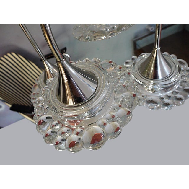 Sputnik Water Drop Flush Mount in Murano Glass & Chrome from Peill & Putzler, Germany, 1960s For Sale - Image 6 of 9