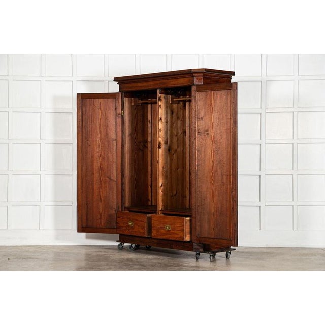 19th Century English Pine Christopher Wardrobe For Sale - Image 6 of 18