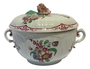 Porcelain Lidded Tureen with Floral Decor by Richard Ginori, Italy, 18th Century