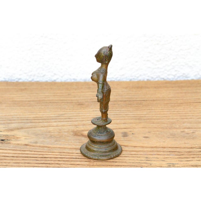 18th Century Sun-Warmed Indian Bronze Celestial Dancer Figurine For Sale - Image 5 of 9