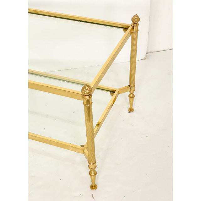 Mid 20th Century French Modern Rectangular Low Tables of Brass and Glass - Two Available For Sale - Image 5 of 13